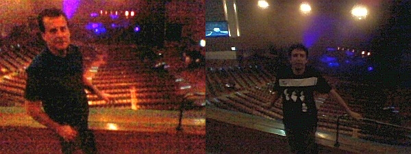 Eu e Zé Maurício no Credicard Hall (imagens pessimamente captadas por celular)
